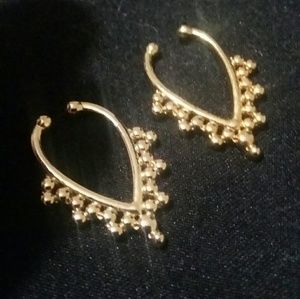Bundle of two brass bohemian faux septum rings